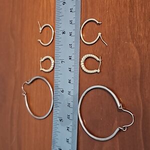 3 pair hoop earrings